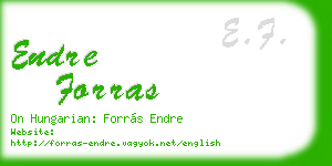 endre forras business card